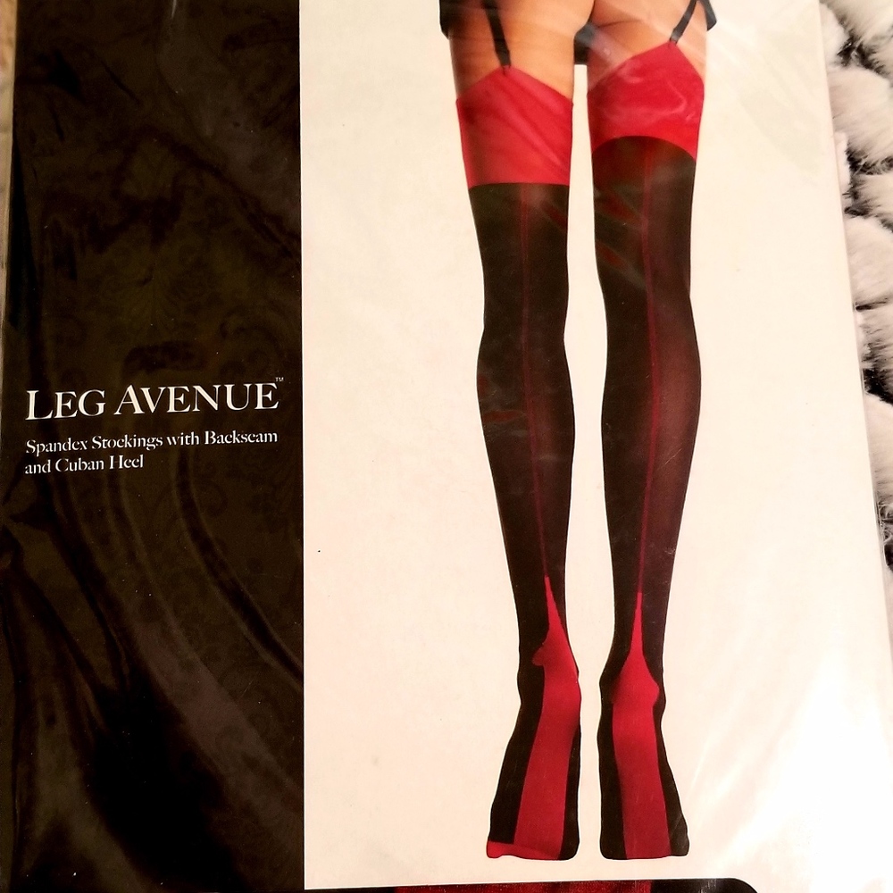 Spandex Stockings with Backseam and Cuban Heel